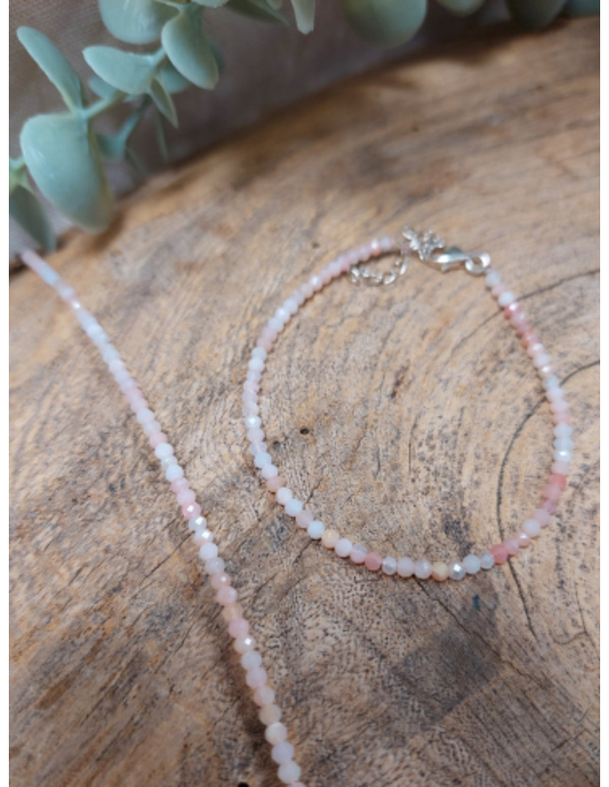 Opal armband, Summer vibes, rosa Andesopal, 17 till 20 cm