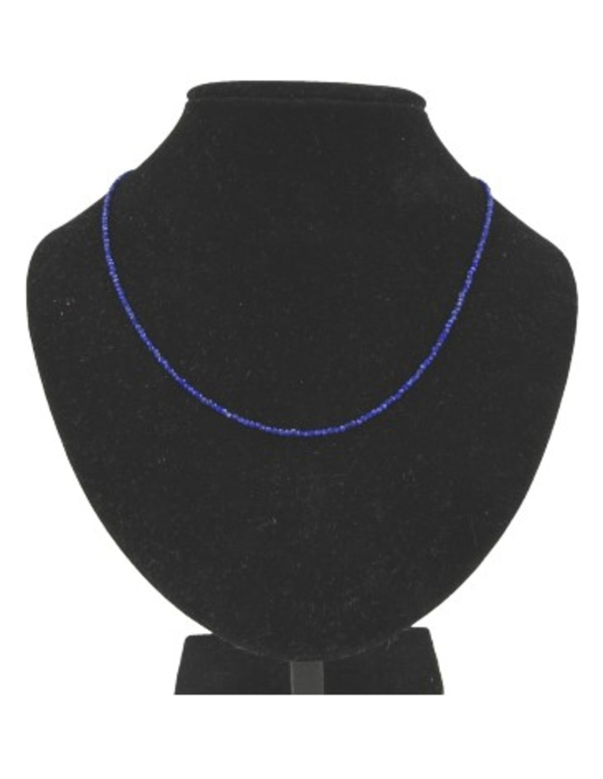 Lapis lazuli halsband, 2 mm fasettslipade pärlor, 44 cm