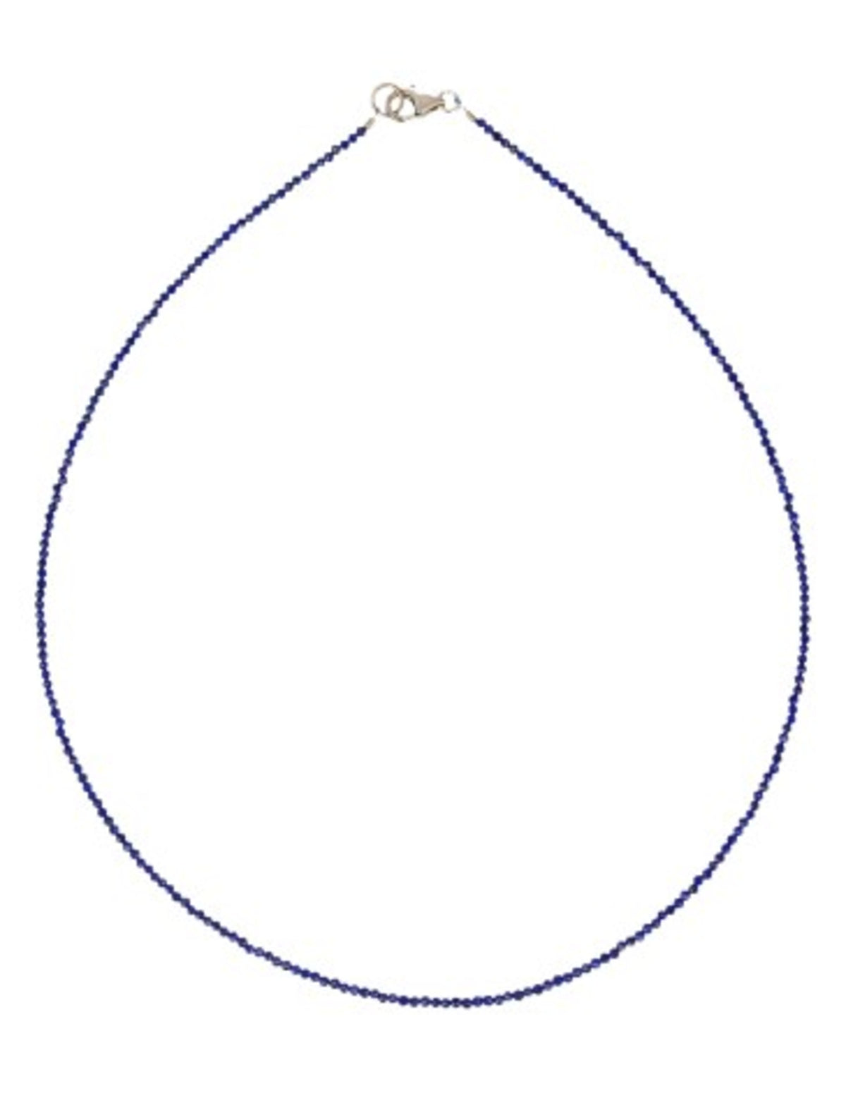 Lapis lazuli halsband, 2 mm fasettslipade pärlor, 44 cm