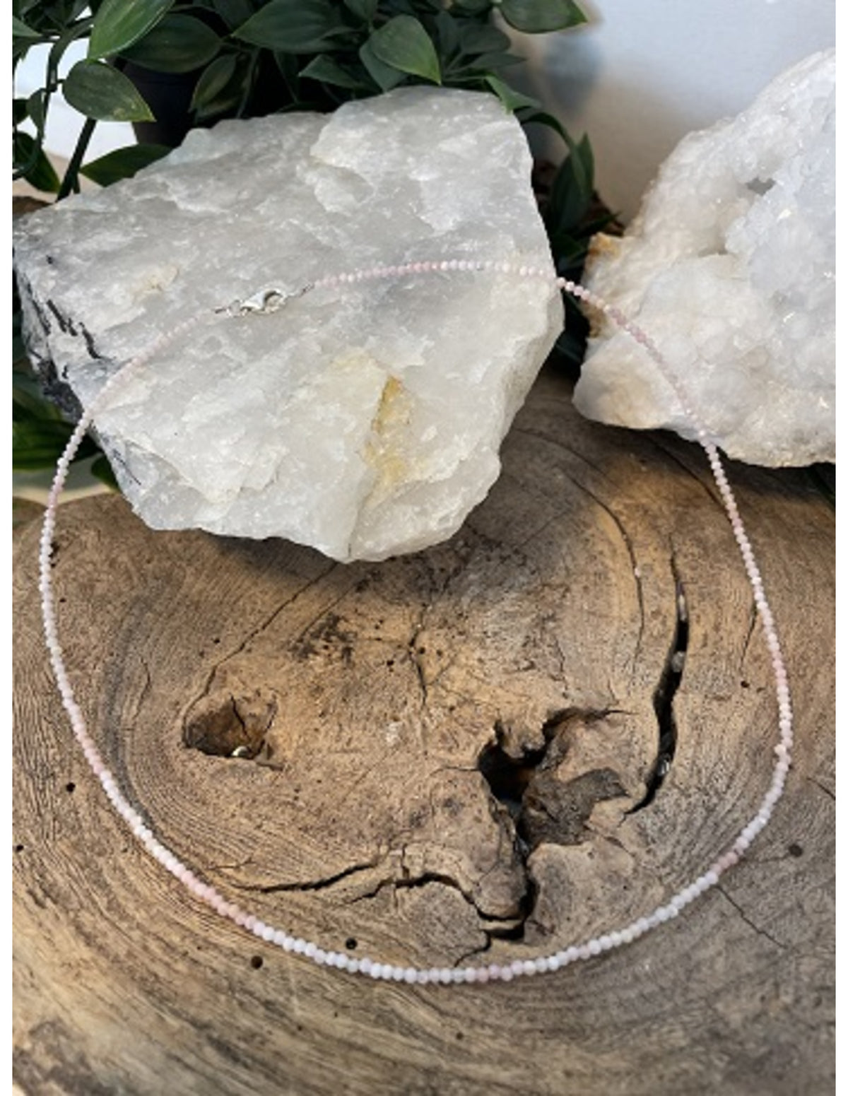 Opal halsband, Summer vibes, rosa Andesopal, 44 cm