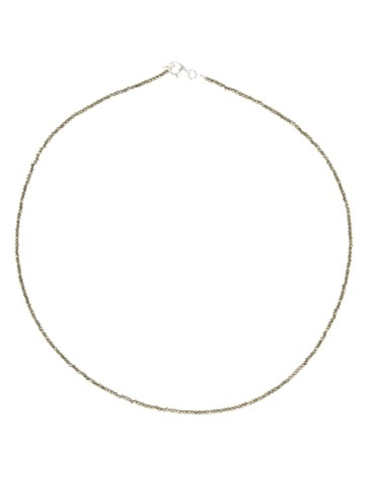 Pyrit halsband, fasettslipade stenar, silverlås, 44 cm