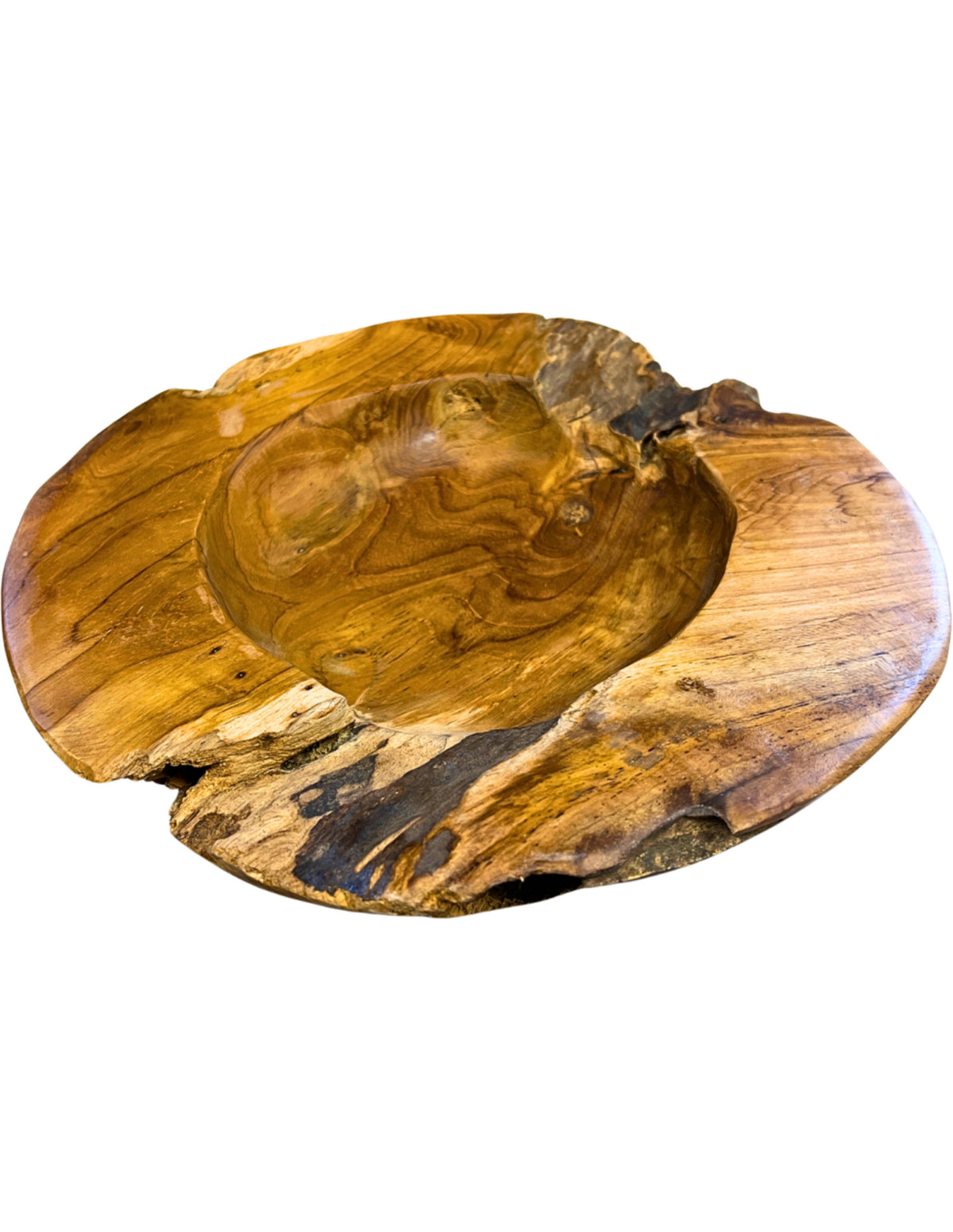 Teakträ skål, diameter ca 30 cm, nr 01