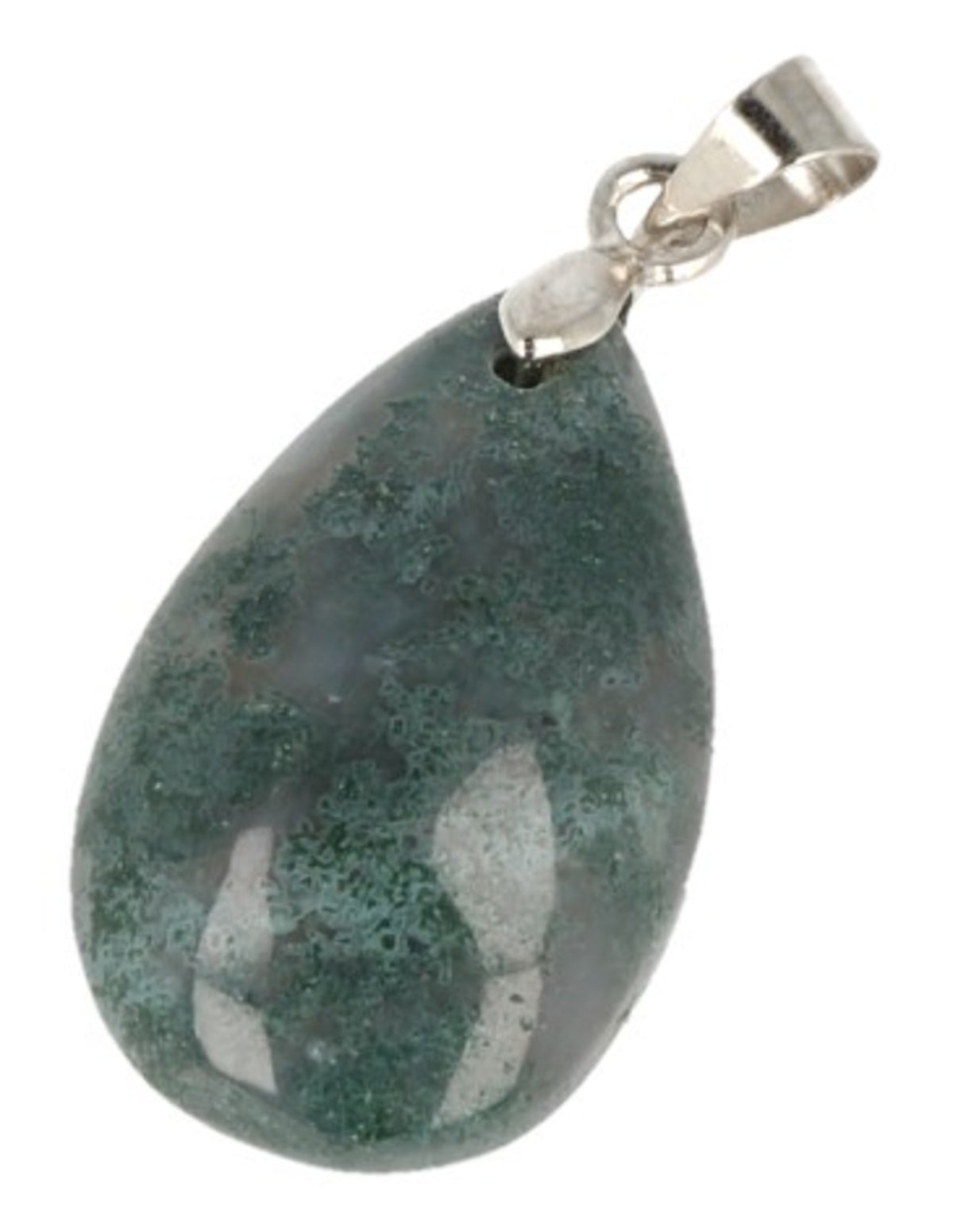 Mossagat hänge, droppform, 2,5 cm, Indien