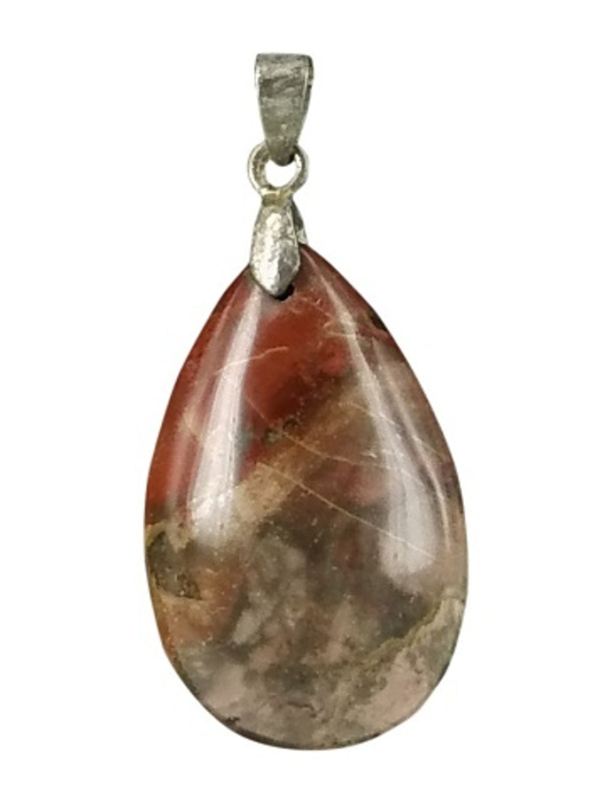 Brun jaspis hänge, droppformad, 2,5 cm