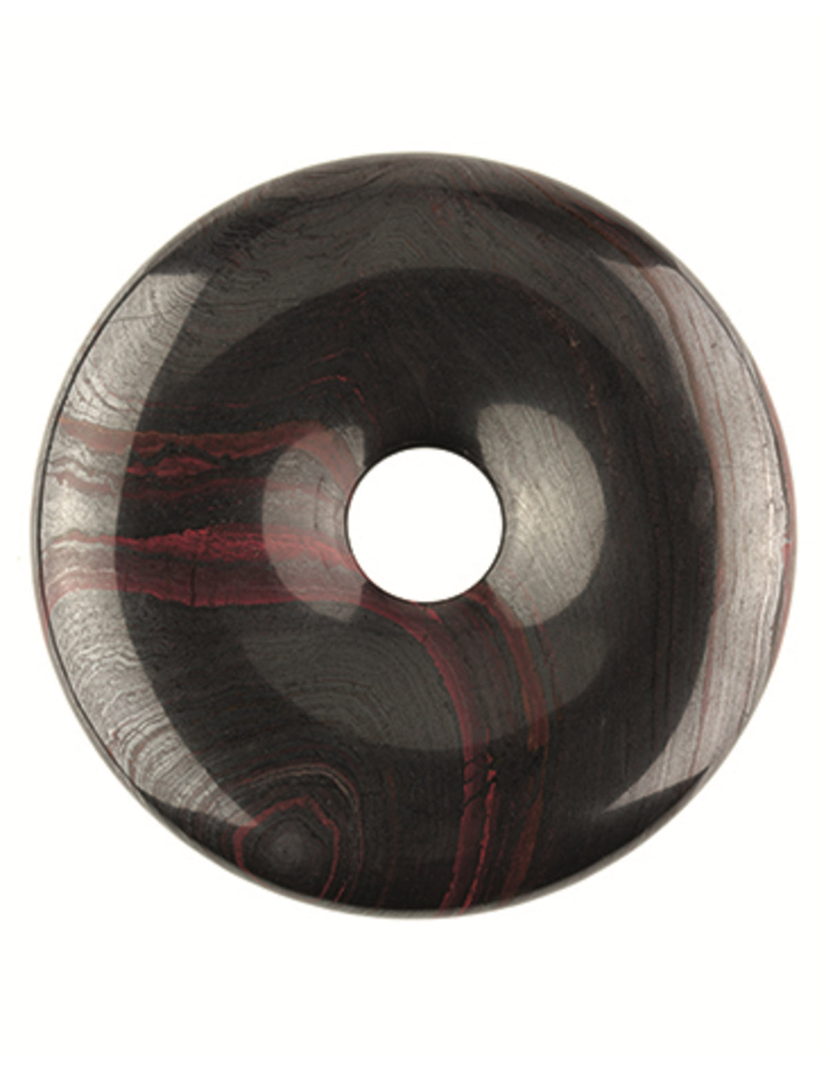 Tigerjärn donut 30 mm, band i brunt, rött och guld