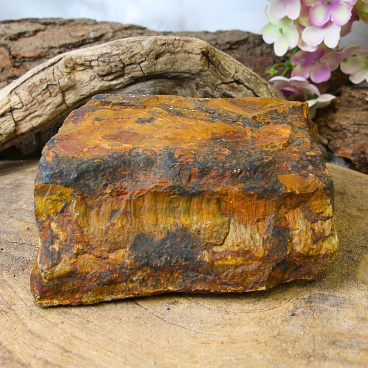 Tigeröga rå kristall, nr 08 (13,4 cm)