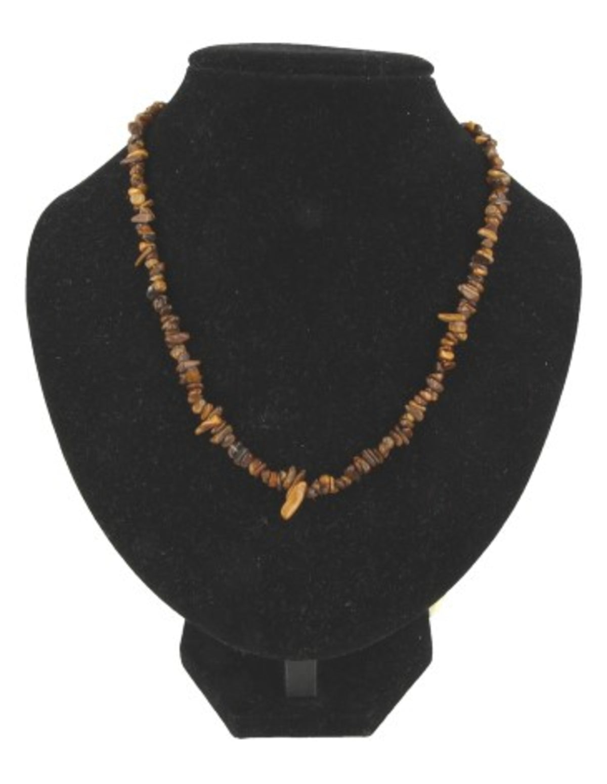 Tigeröga halsband med splitstenar, smal, 45 cm
