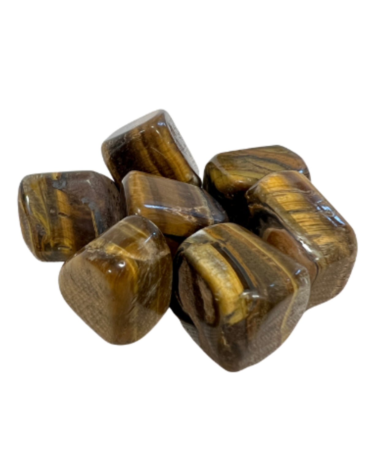 Tigeröga trumlade stenar, från Sydafrika, 100 g, 2 till 4 cm