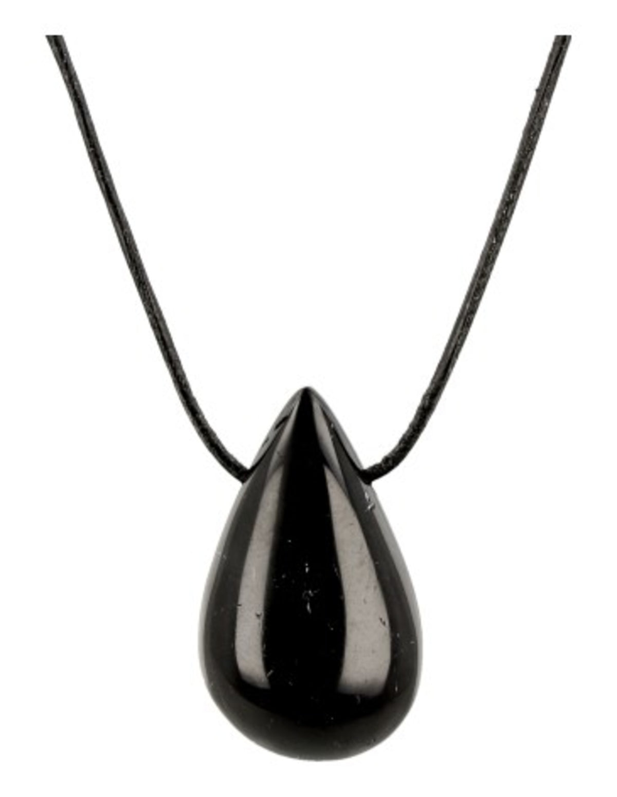 Svart turmalin hänge, droppform, A-kvalitet, 3 x 2 cm