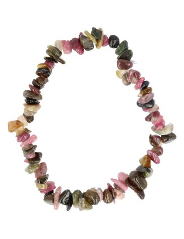 Vattenmelonturmalin armband med splitstenar, 5 till 10 mm