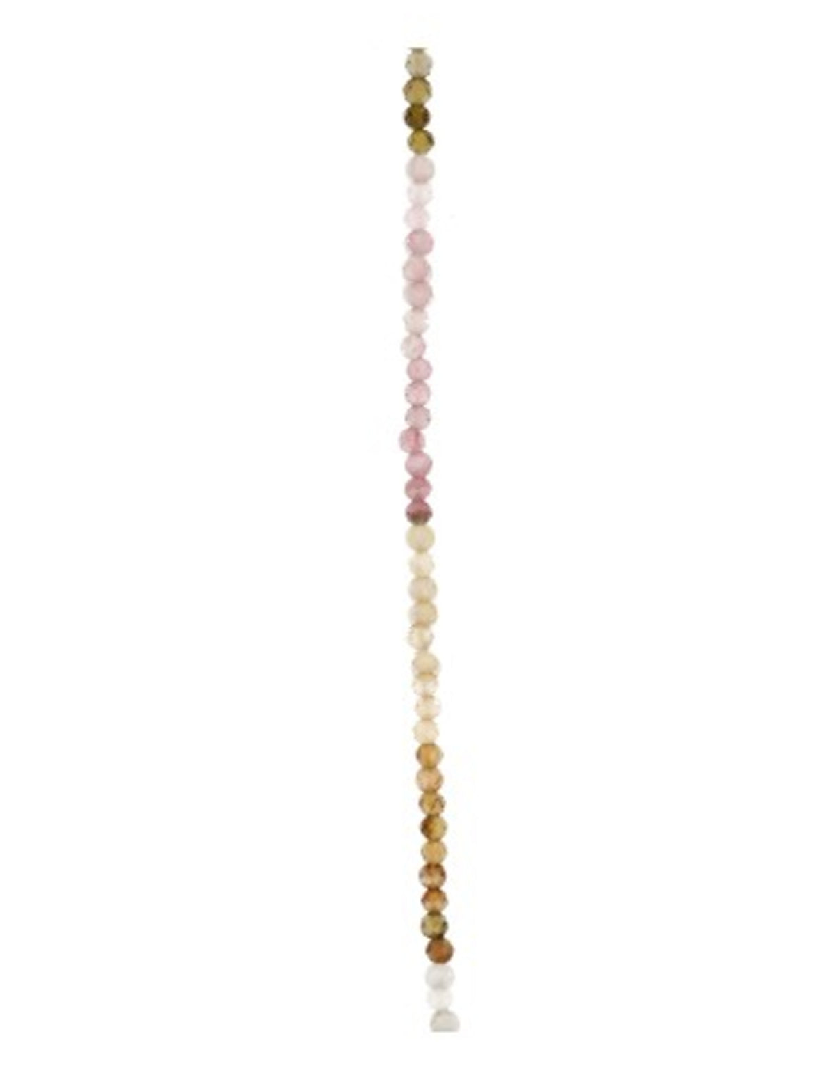 Vattenmelonturmalin halsband, 44 cm, med silverlås