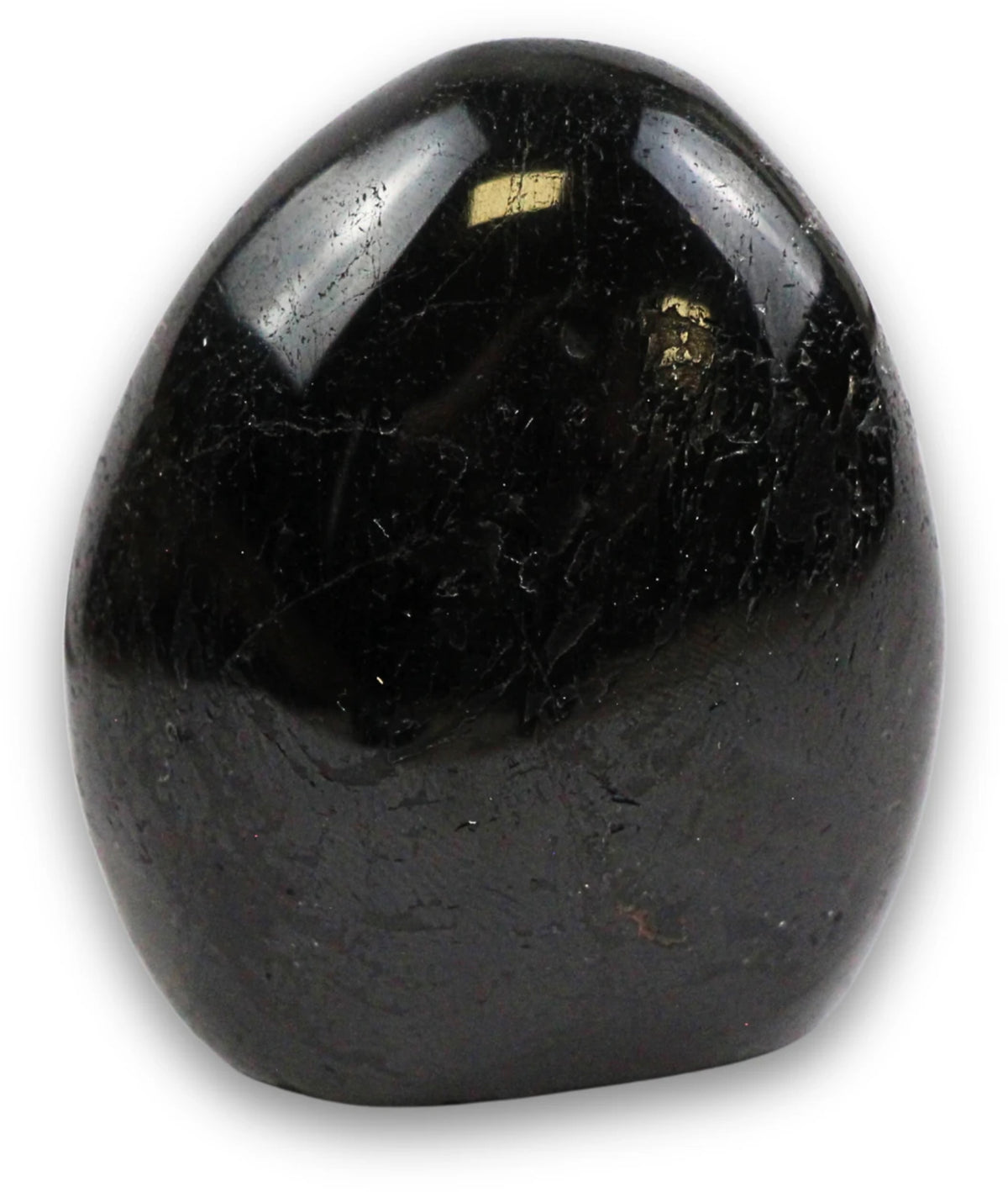 Svart turmalin skulptur, polerad, 100 till 150 g