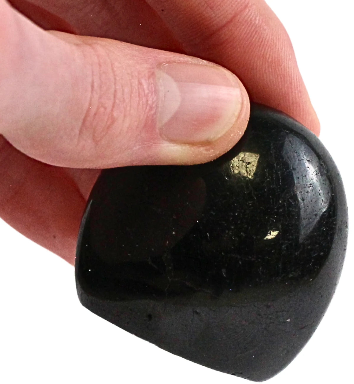 Svart turmalin skulptur, polerad, 50 till 100 g