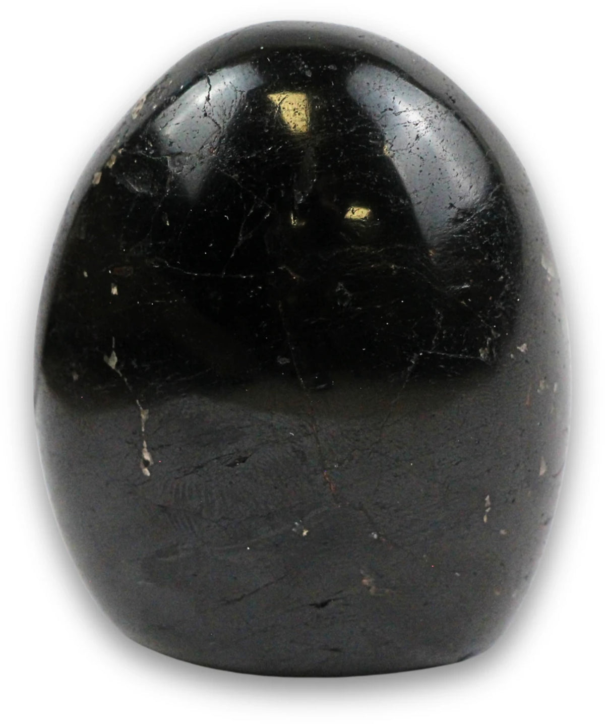 Svart turmalin skulptur, polerad, 200 till 250 g