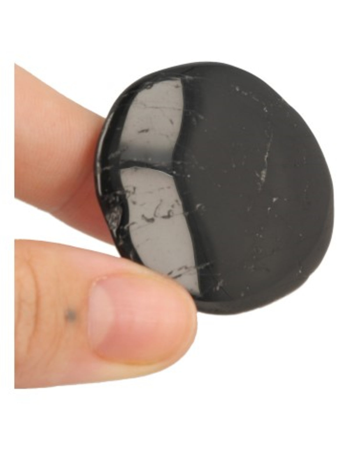Svart turmalin trumlad sten, fickformat, 3 till 4 cm