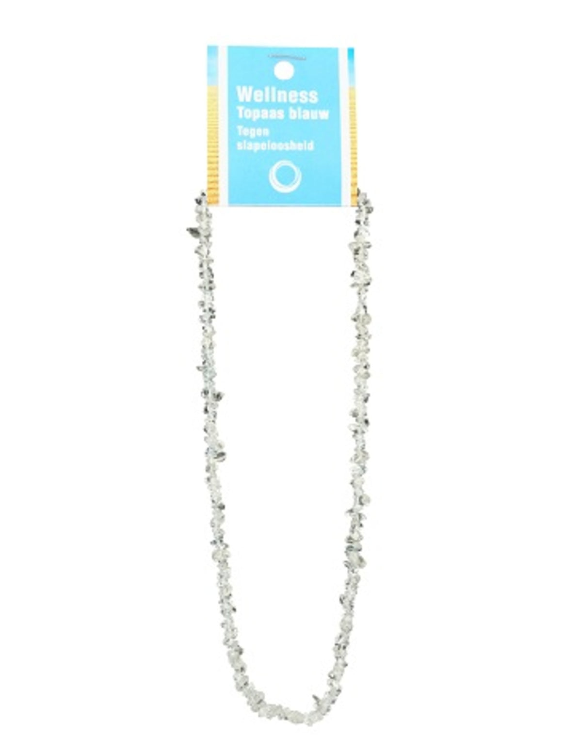 Topas halsband med splitstenar, blå, bestrålad, 45 cm