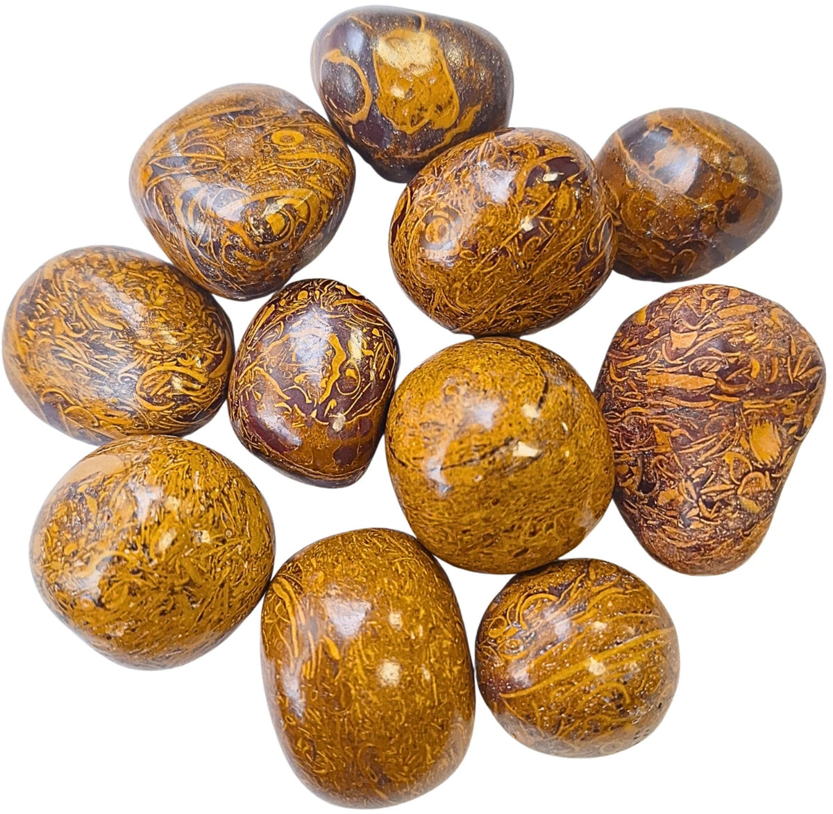 Jaspis trumlade stenar, ormmönster, 250 g