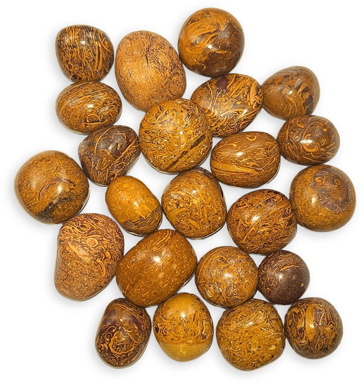 Jaspis trumlade stenar, ormmönster, 500 g