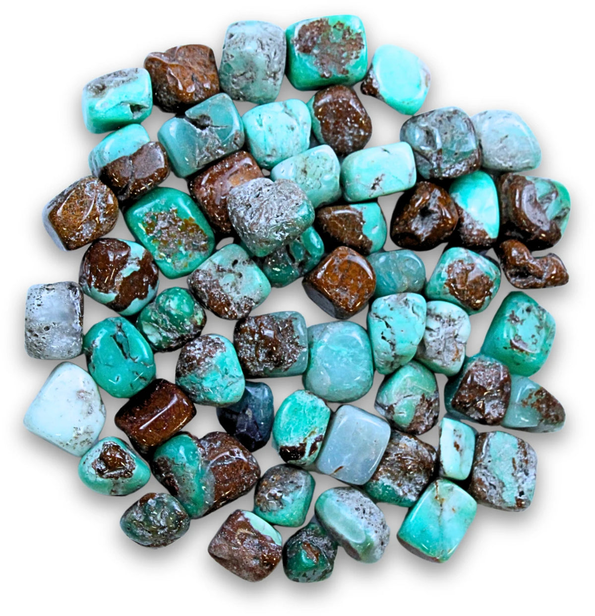 Krysopras trumlade stenar, Indien, Per kg
