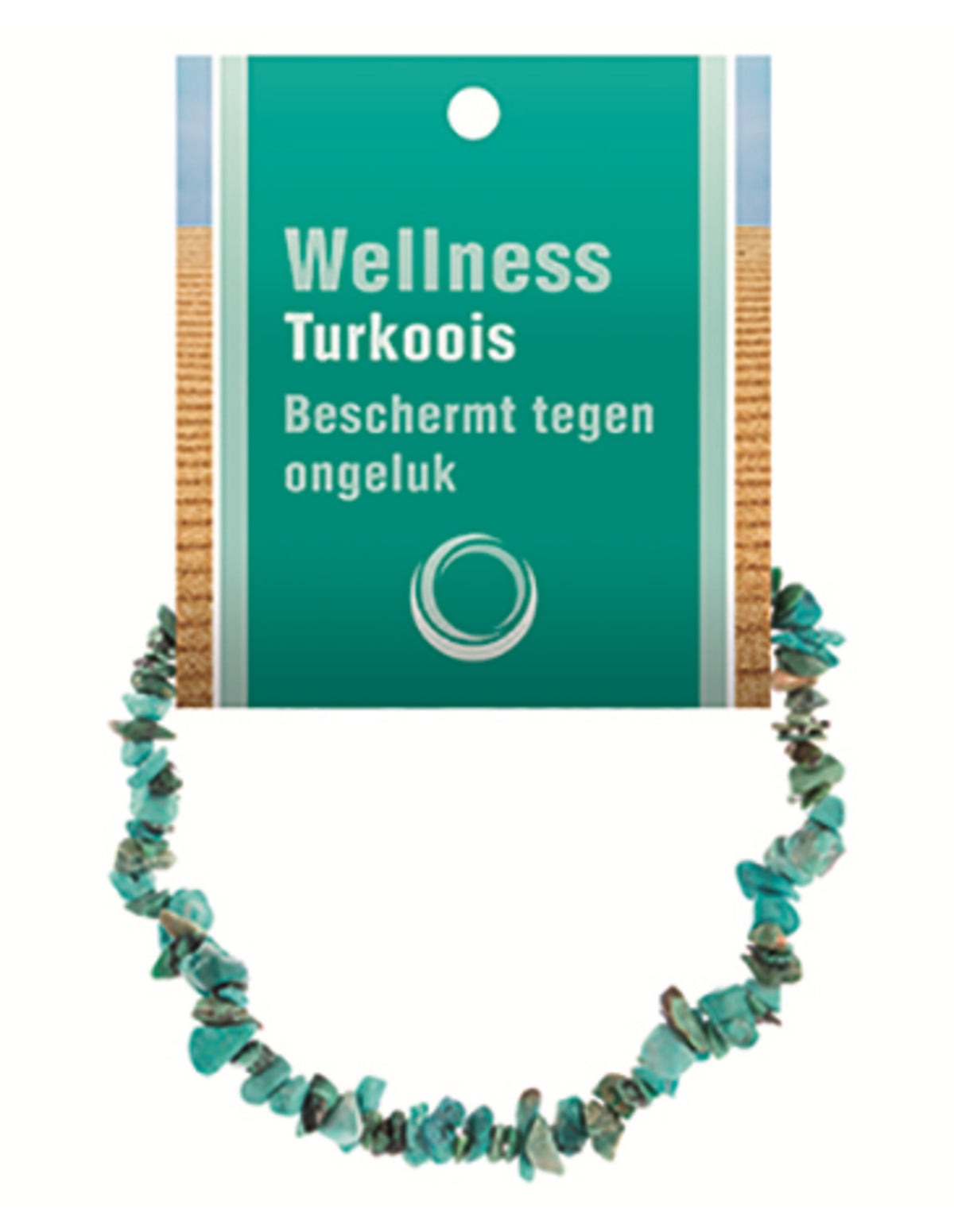 Turkos armband med splitstenar, 5 till 10 mm, På kort