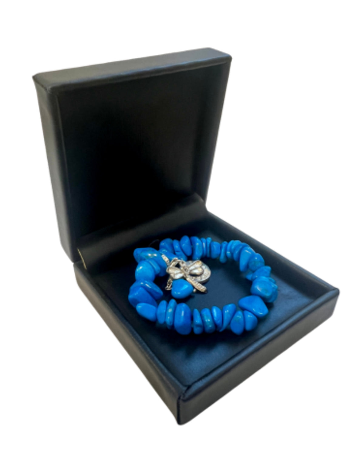 Howlit armband, turkosblå färgad, nuggets, nr 8