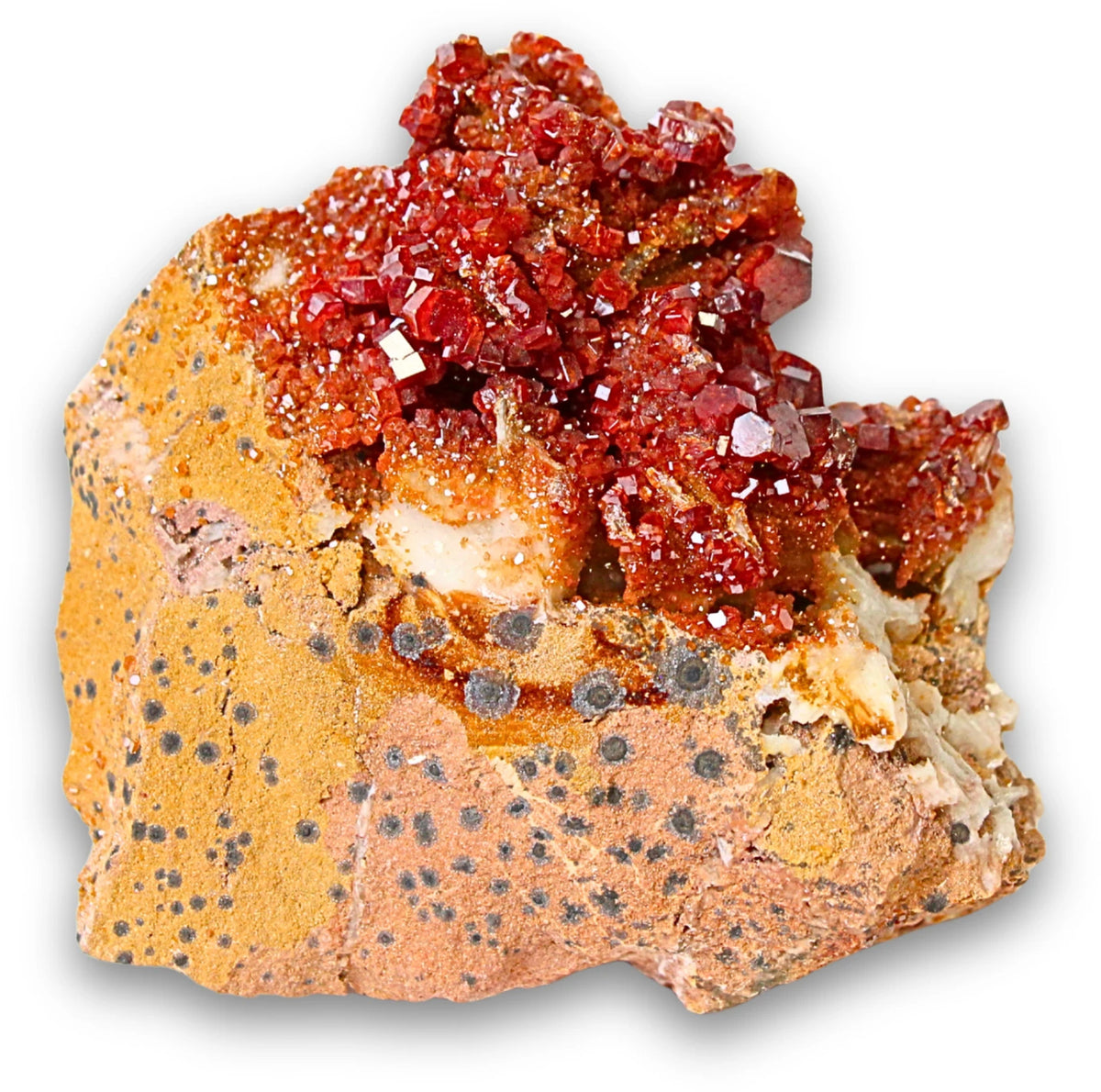 Vanadinit kristaller på matrix, rå, nr 06 (0,30 kg)