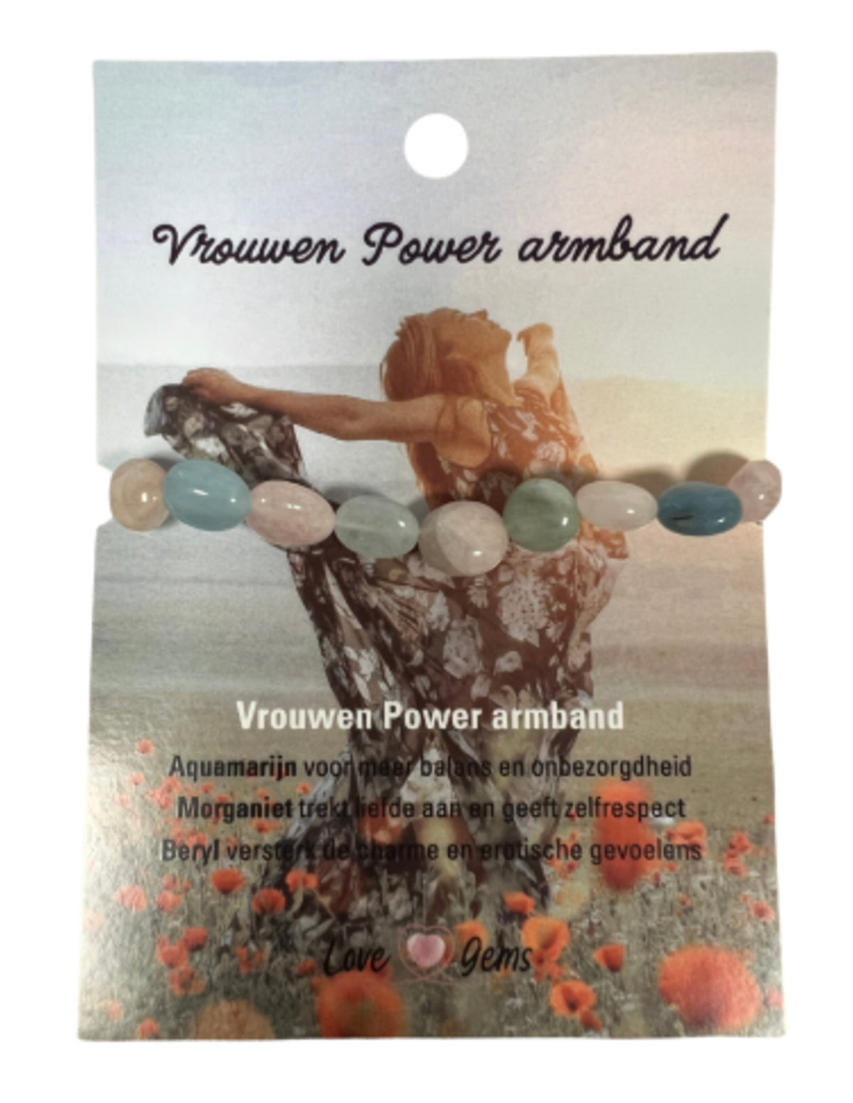 Akvamarin armband med nuggets: akvamarin, beryll och morganit