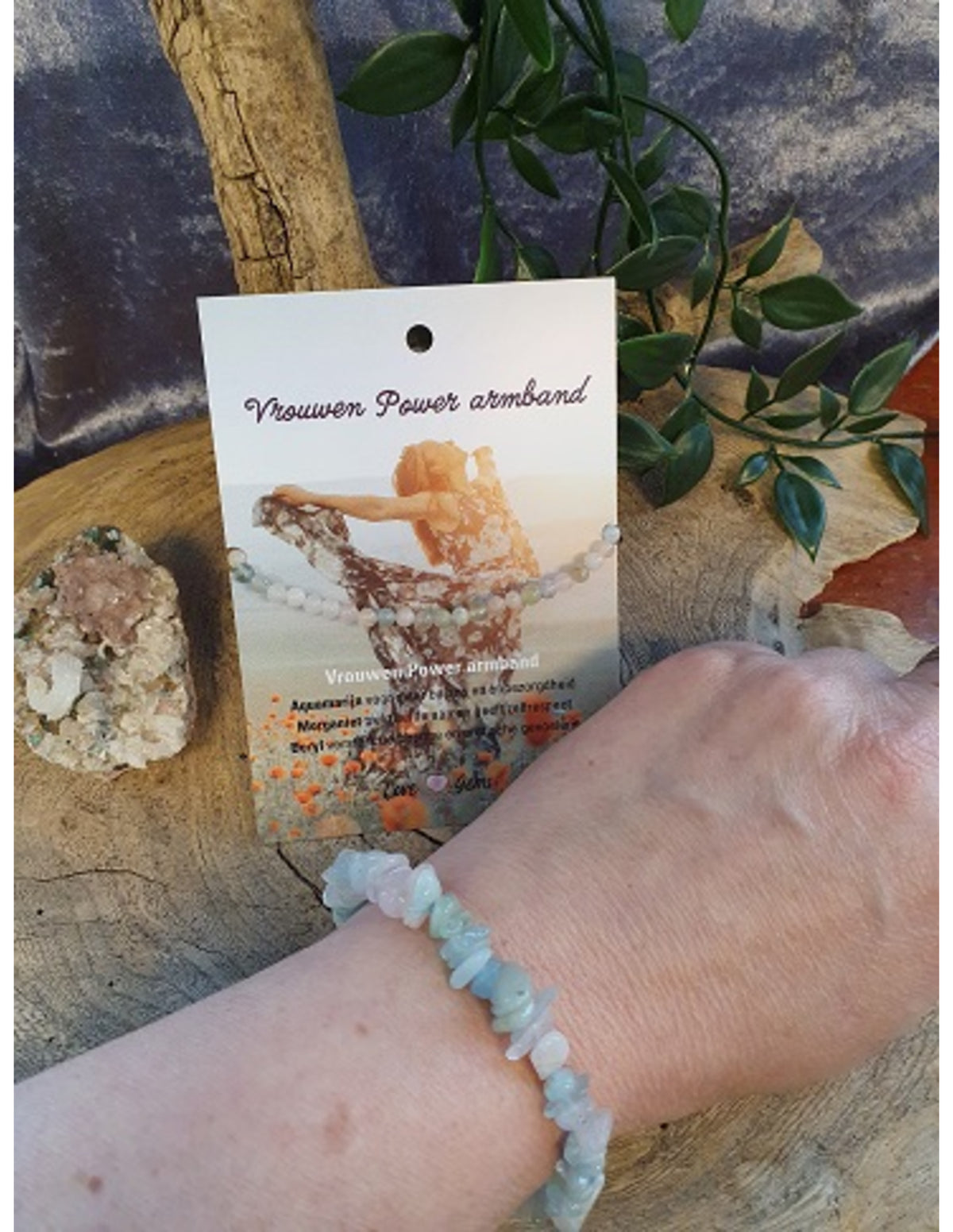 Akvamarin armband med splitstenar: akvamarin, beryll och morganit