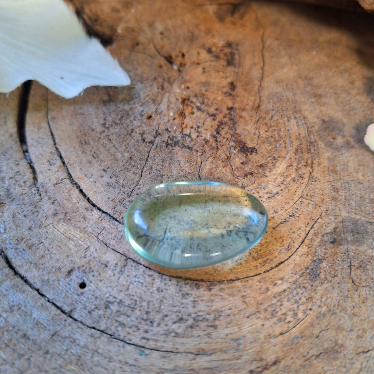 Obsidian ficksten, syntetisk, helder blågrön, 4 till 6 cm