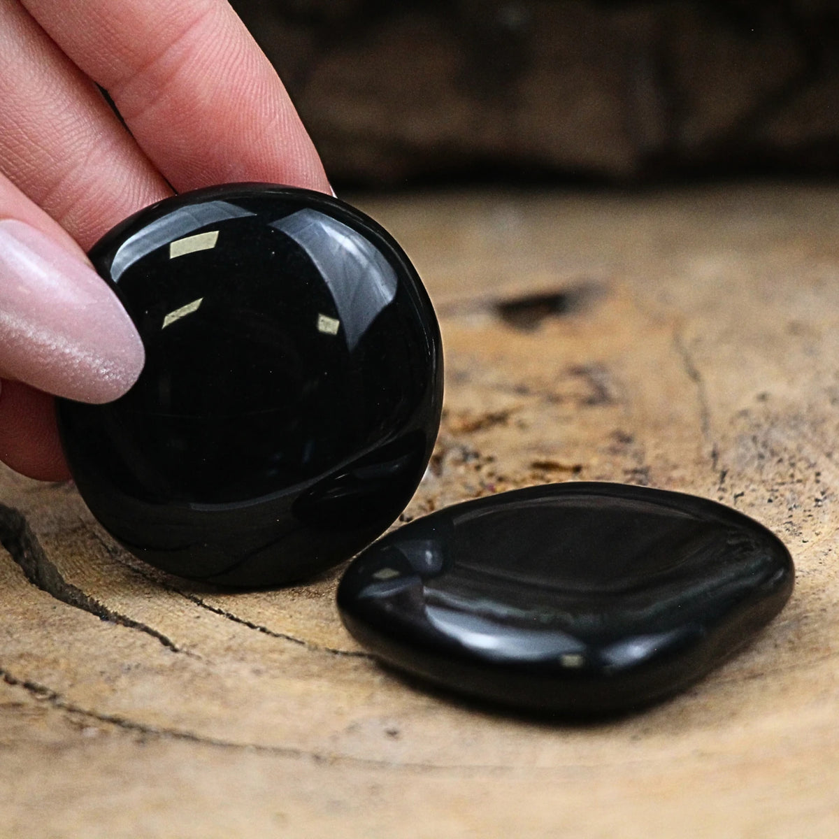 Obsidian ficksten, regnbåge, 3 till 5 cm