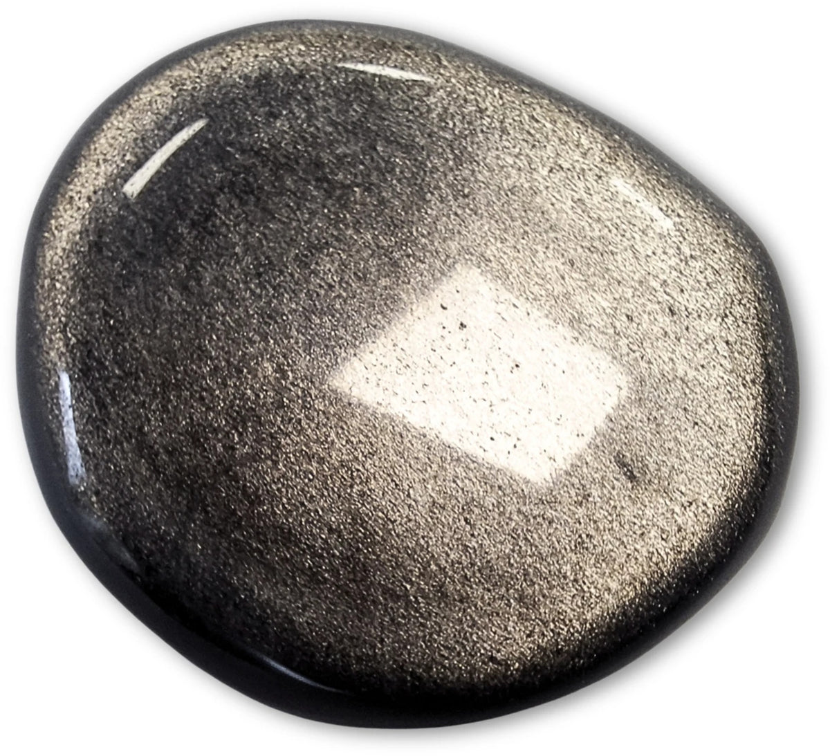 Obsidian ficksten, silver, 3 till 5 cm