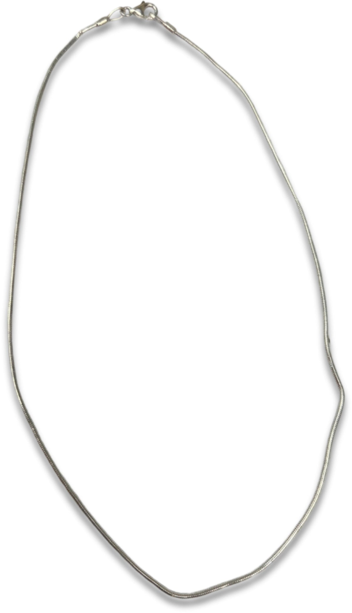 Silver halsband, slät ormlänk, 40 cm, utan hänge