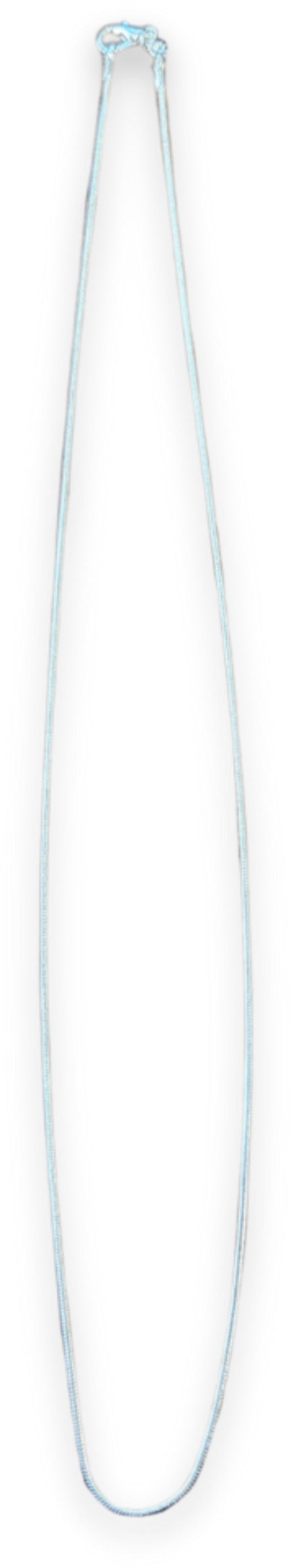 Silver halsband, slät ormlänk, utan hänge, 55 cm