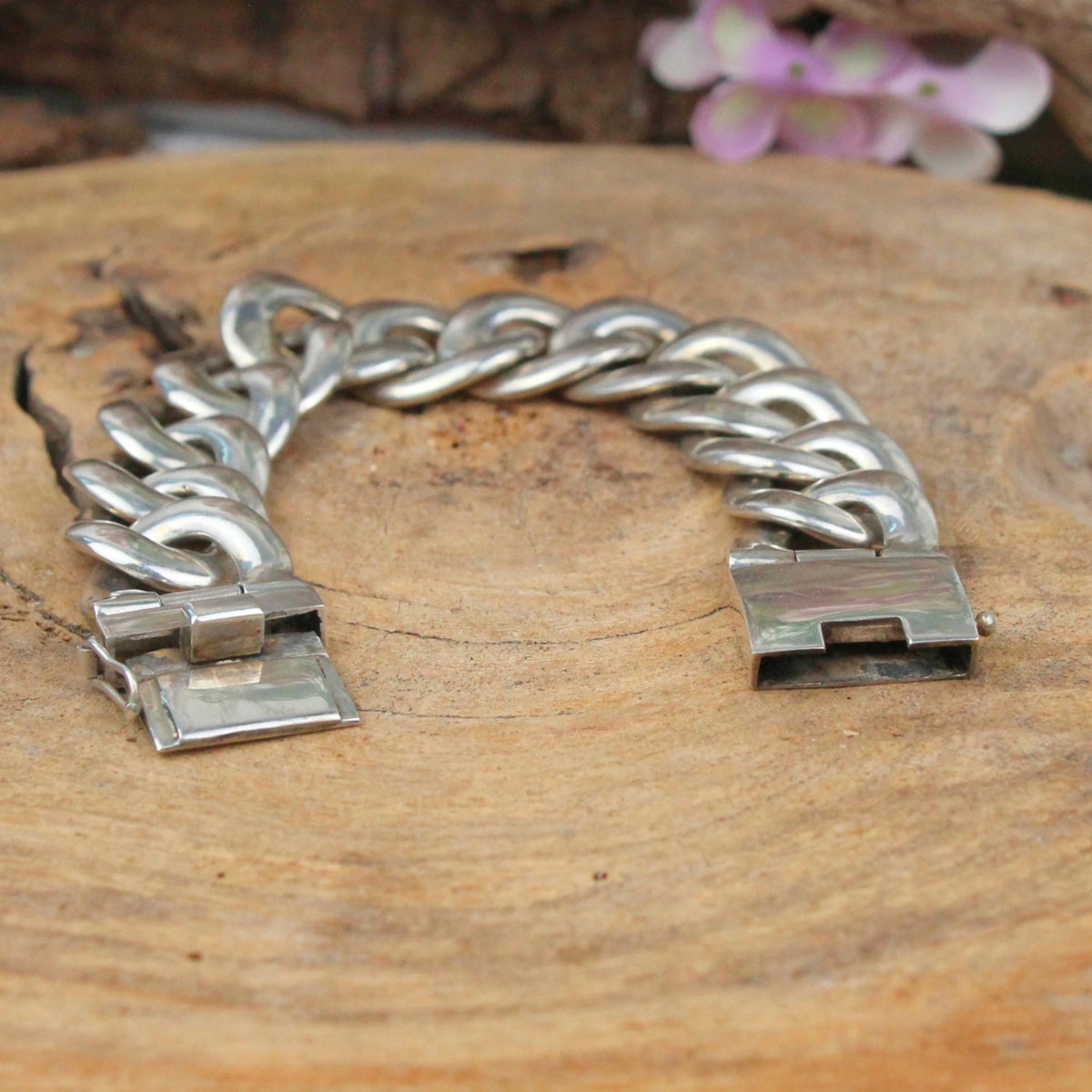 Silver armband med grova länkar, 9 x 2,5 cm