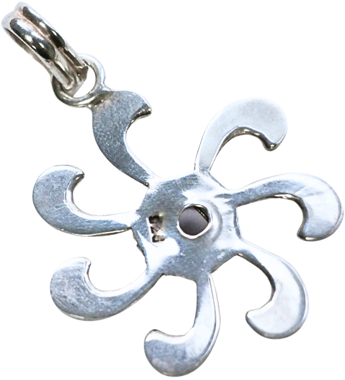 Rosenkvarts hänge i 925 silver, sol med sju strålar, 8 mm sten