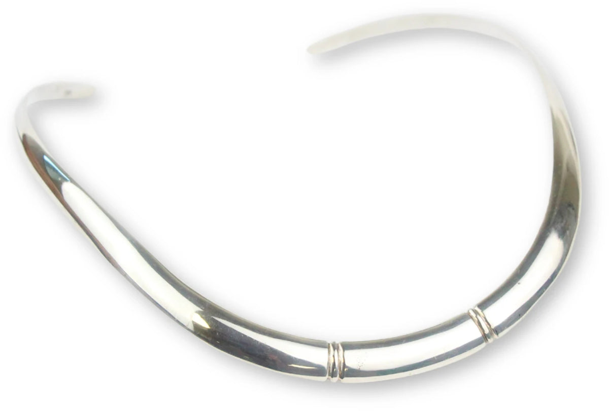 Silver halsring, stel, 925 sterling, 13 cm, nr 03