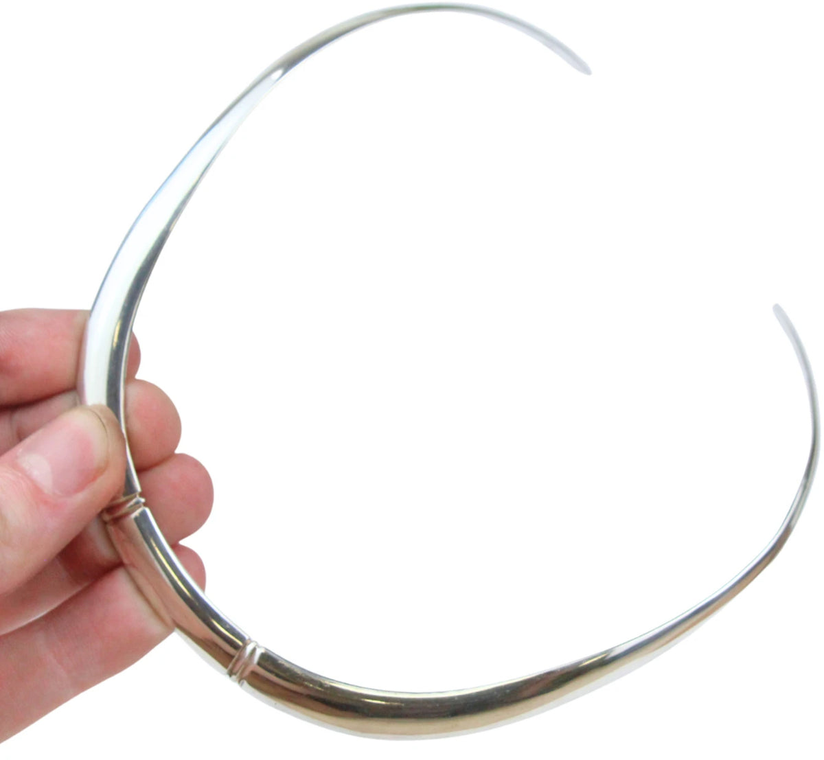 Silver halsring, stel, 925 sterling, 13 cm, nr 03