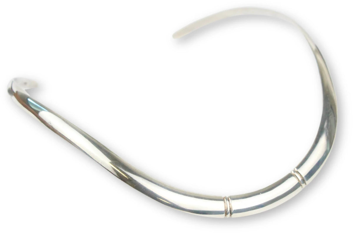 Silver halsring, stel, 925 sterling, 13 cm, nr 01