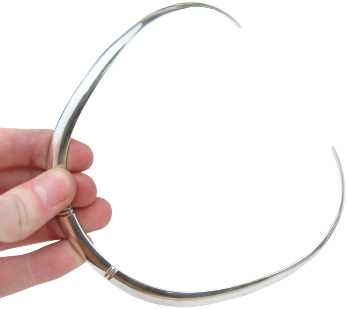 Silver halsring, stel, 925 sterling, 13 cm, nr 01