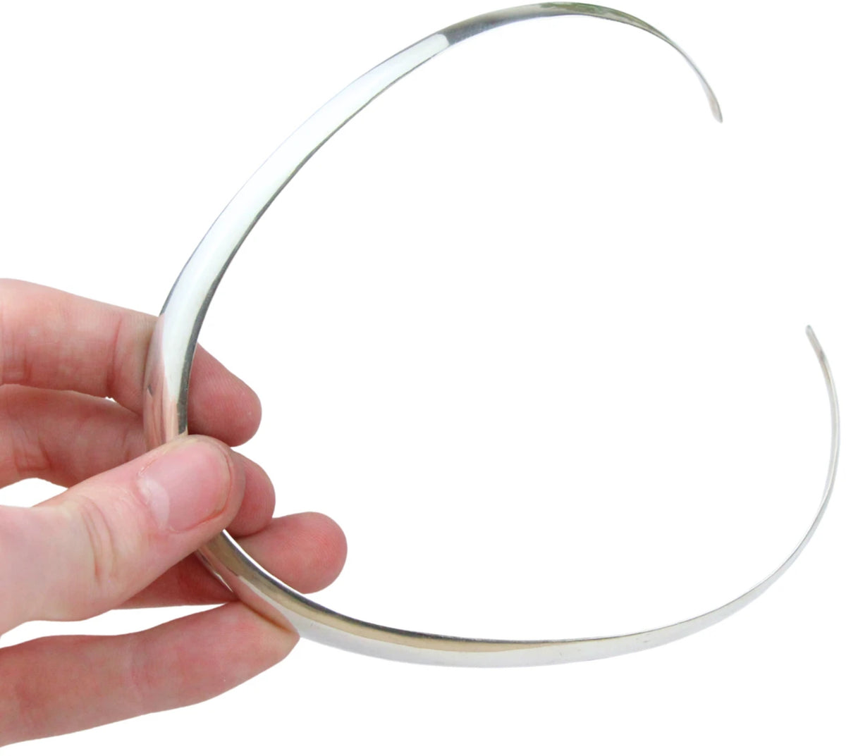 Silver halsring, stel, 925 sterling, 12 cm, nr 02