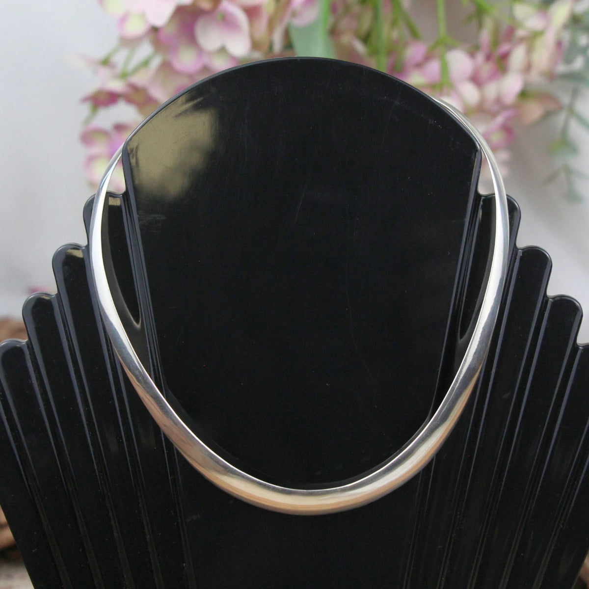 Silver halsring, stel, 925 sterling, 12 cm, nr 02