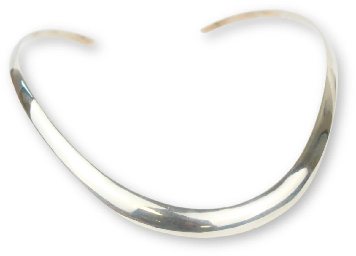 Silver halsring, stel, 925 sterling, 12 cm, nr 02