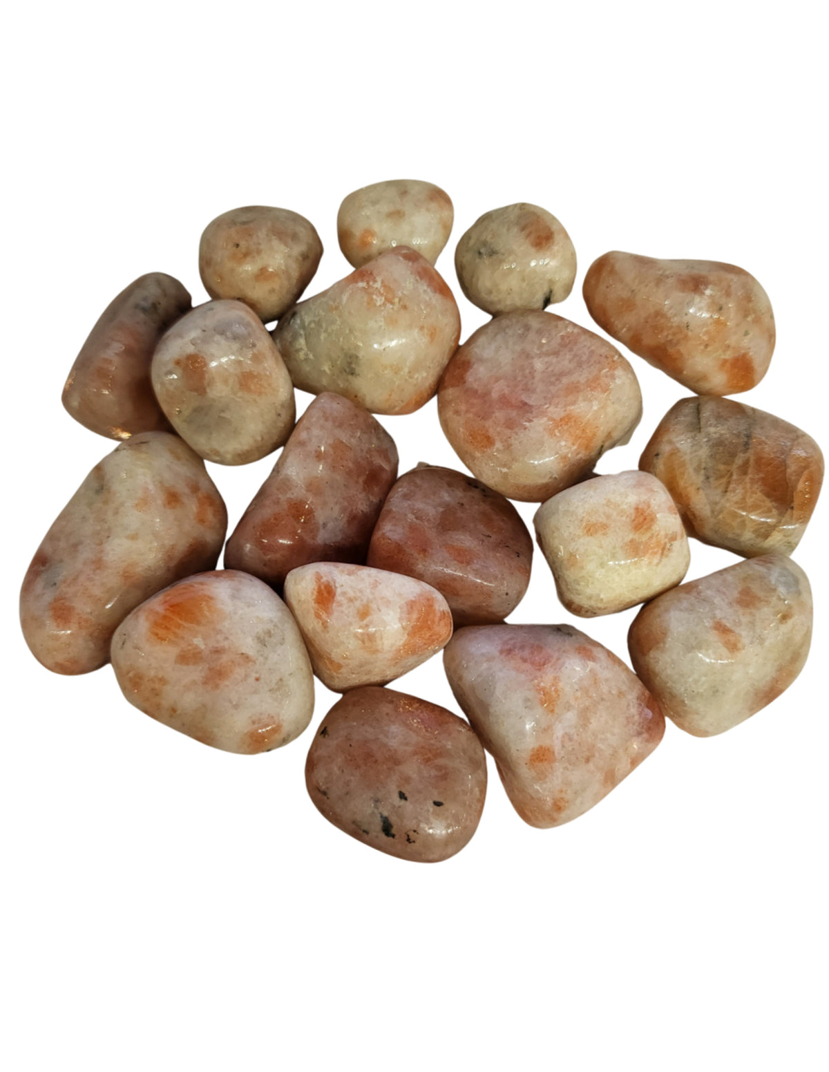 Solsten trumlade stenar, orange, från Indien, 250 g, AB-kvalitet